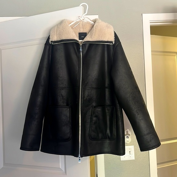 Mango Jackets & Blazers - Faux shearling lining coat
